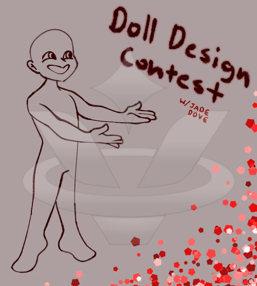 Doll Contest w/ Jade Dove. Left is a doll base and bottom corner is red glitter.