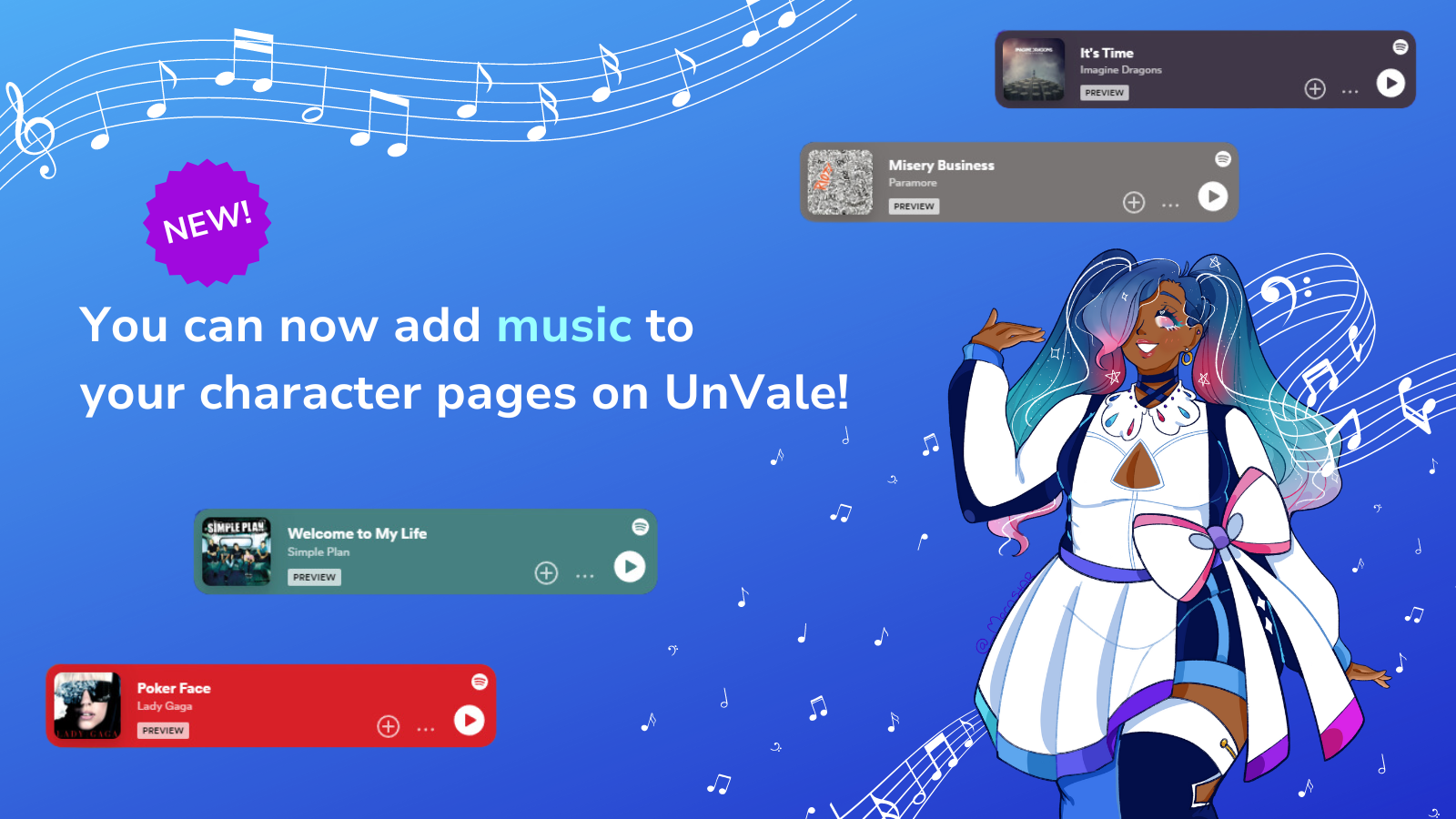 Changelog: Add Music to Your Character Pages