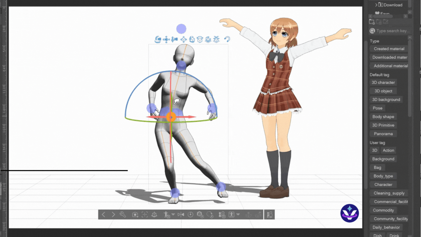 Anime Girl Poses - Shy standing pose | PoseMy.Art