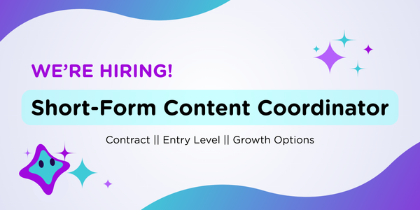 Hiring graphic for a Short-Form Content Coordinator at Unvale